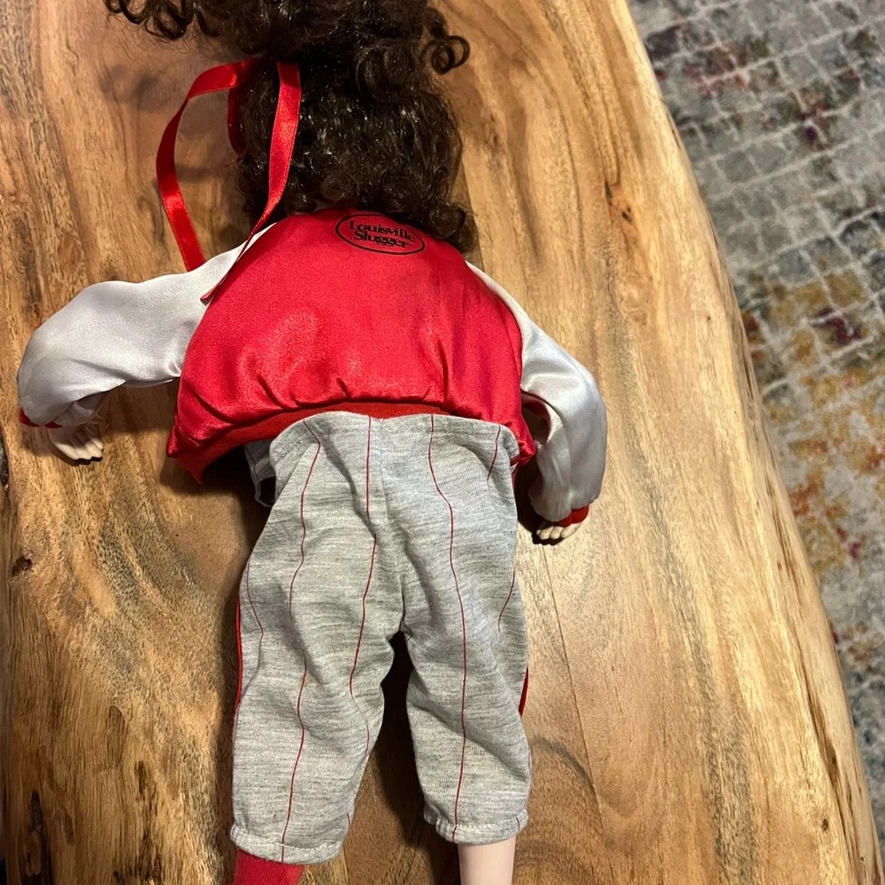 Louisville‎ Slugger Porcelain Doll Baseball Player Varsity Jacket Pinstripes 15